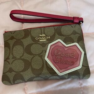 Coach Limited Edition Brown Wristlet with Good Times leather patch. Never used.